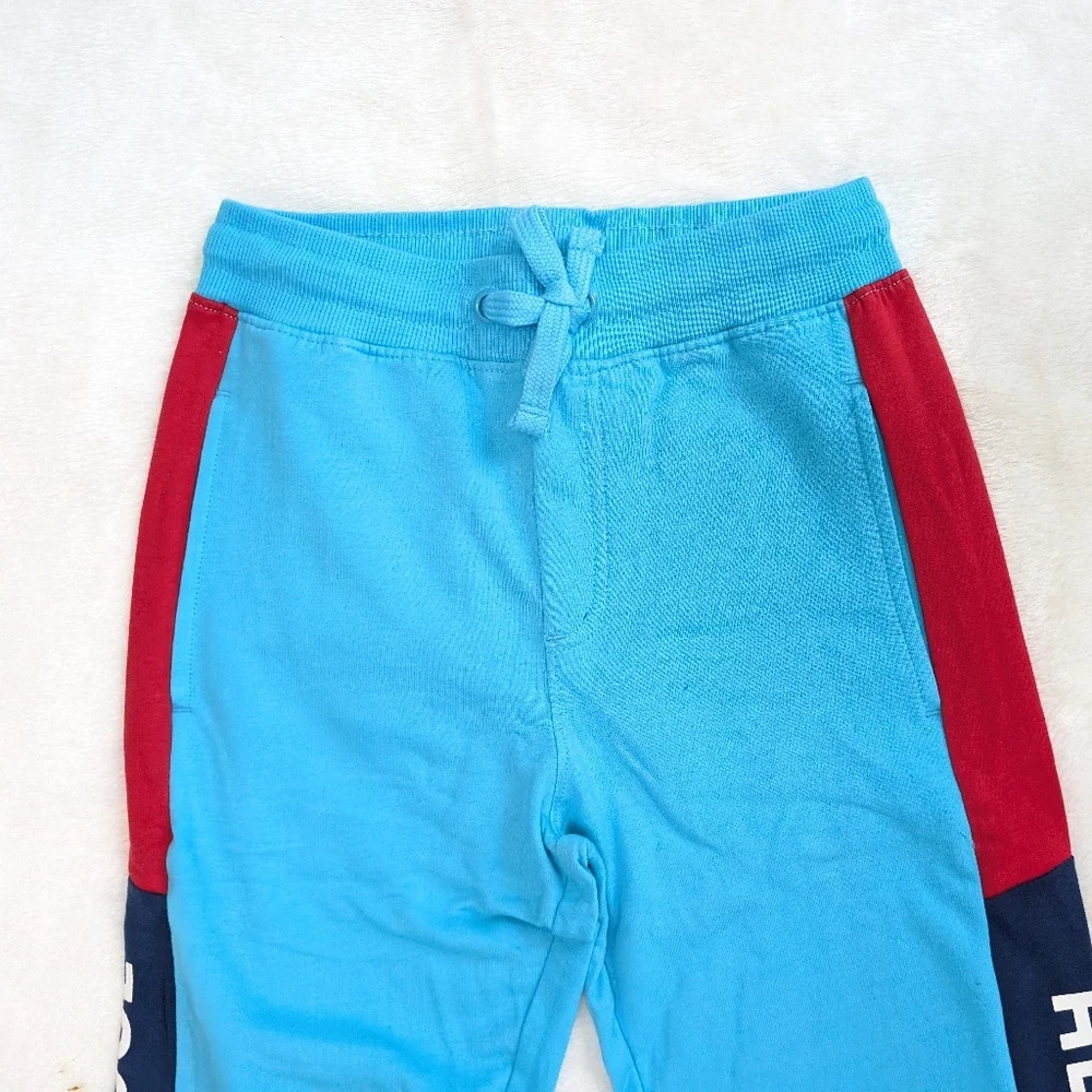 Boys’ Sky Blue Colorblock Joggers – Sporty & Cool 5T 6/7 8/9 12/14